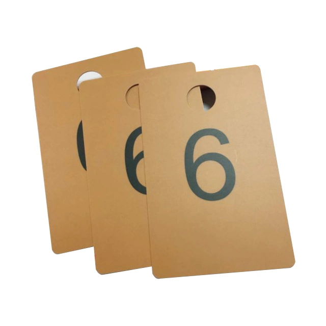 Factory Customized PVC Clothing Hang Tag Number Card Swing Tags